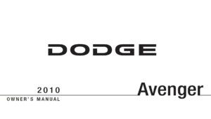 2010 dodge avenger owner manual