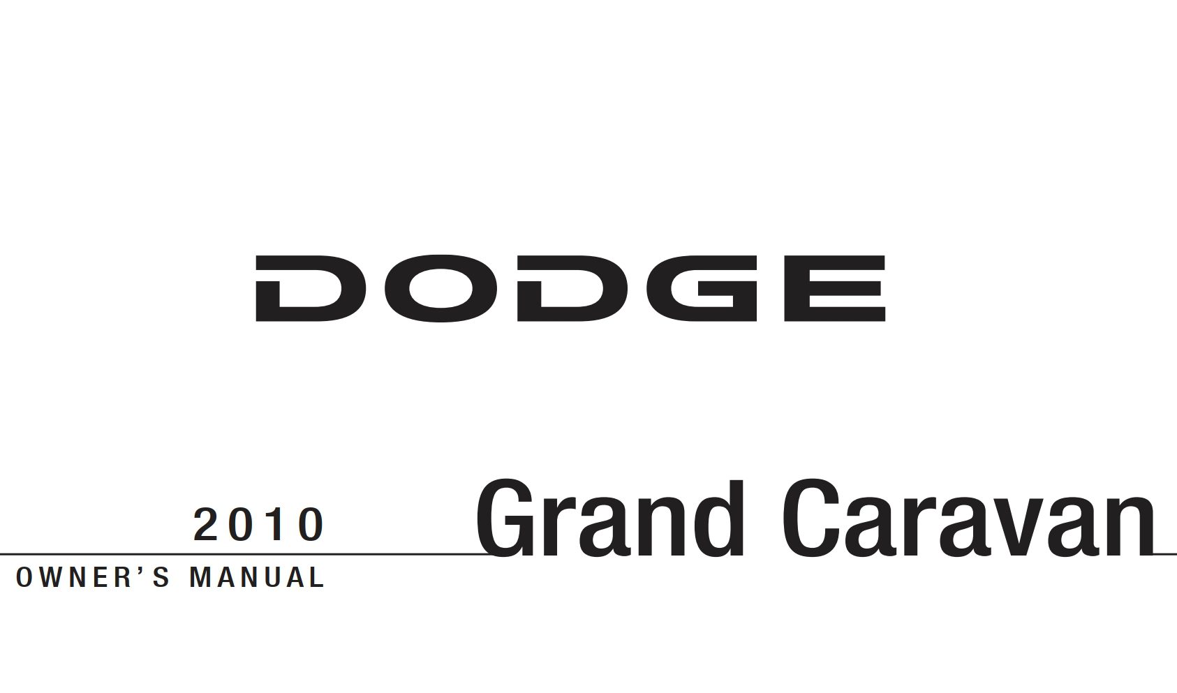 2010 dodge grand caravan owner manual