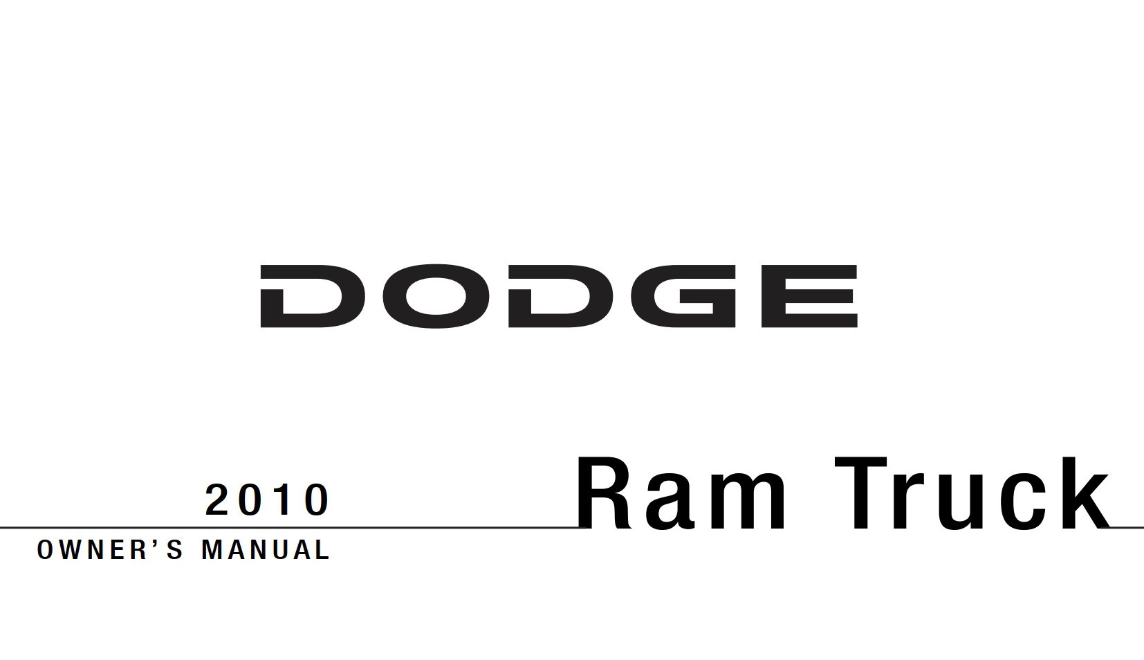 2010 dodge ram truck owner manual