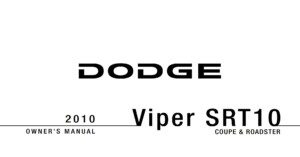 2010 dodge viper owner's manual