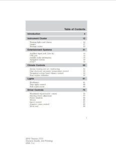 2010 ford taurus owner's manual