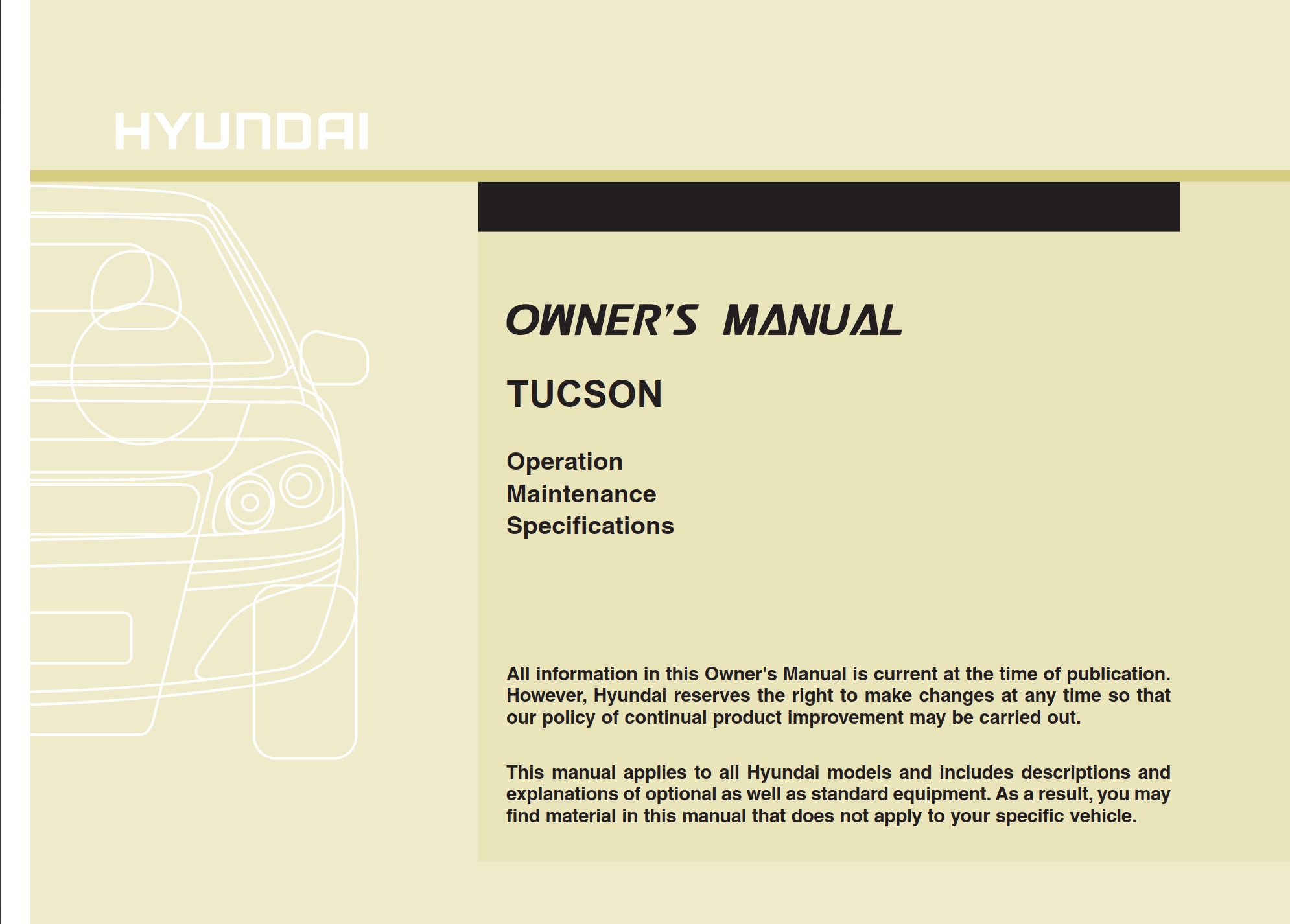 2010 hyundai tucson owner's manual