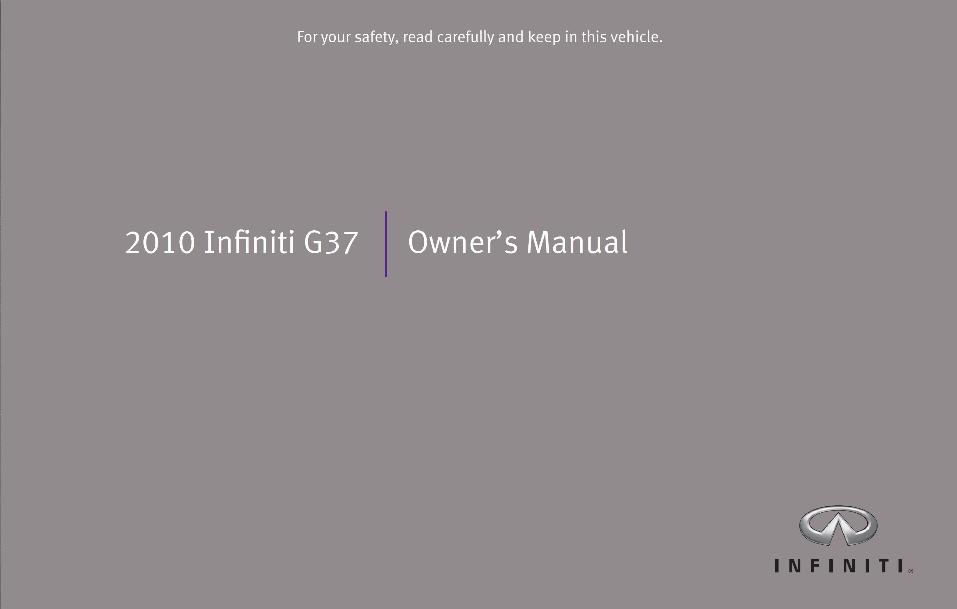 2010 infiniti g37 owner's manual