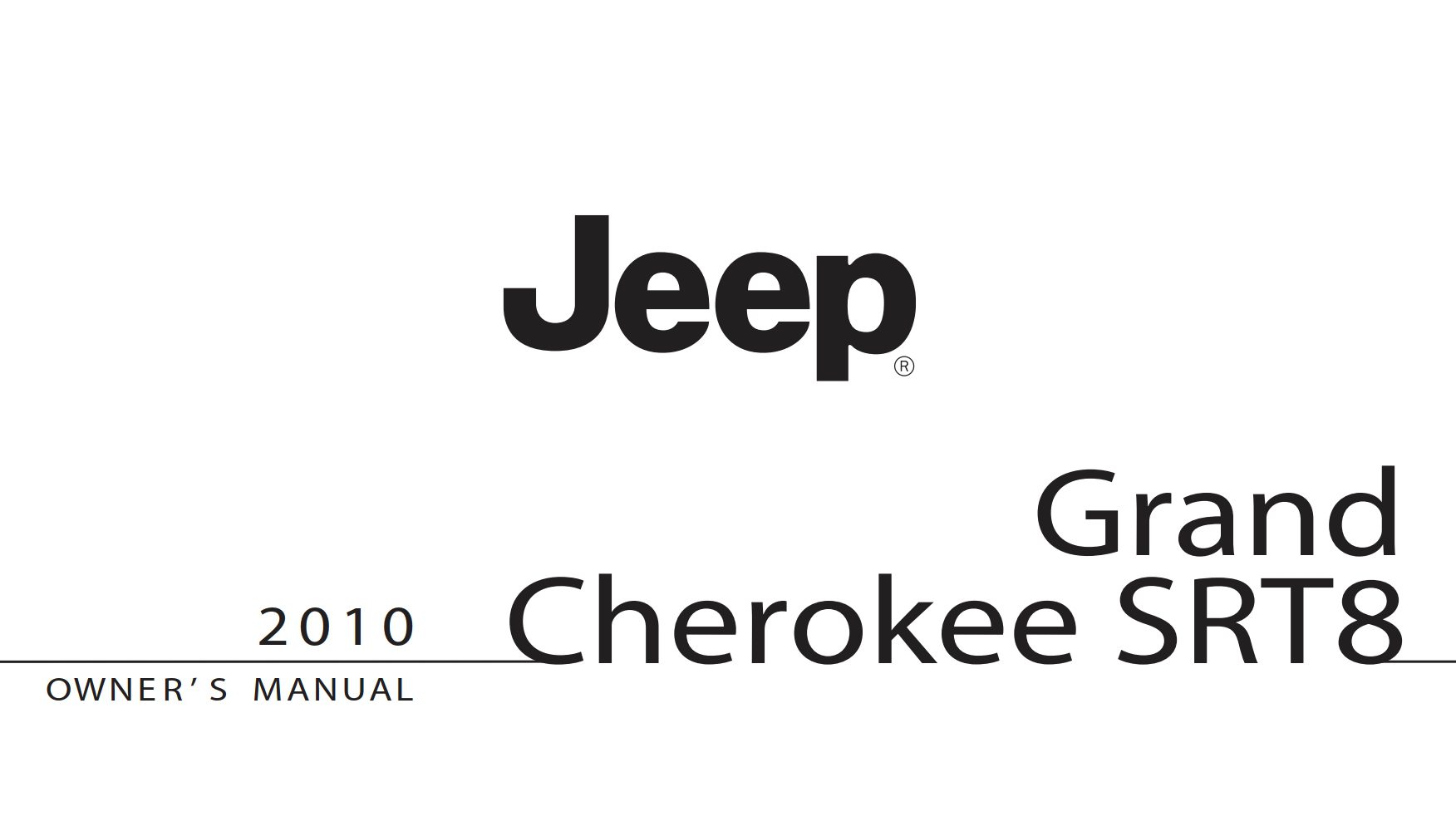 2010 jeep grand cherokee srt8 owner manual