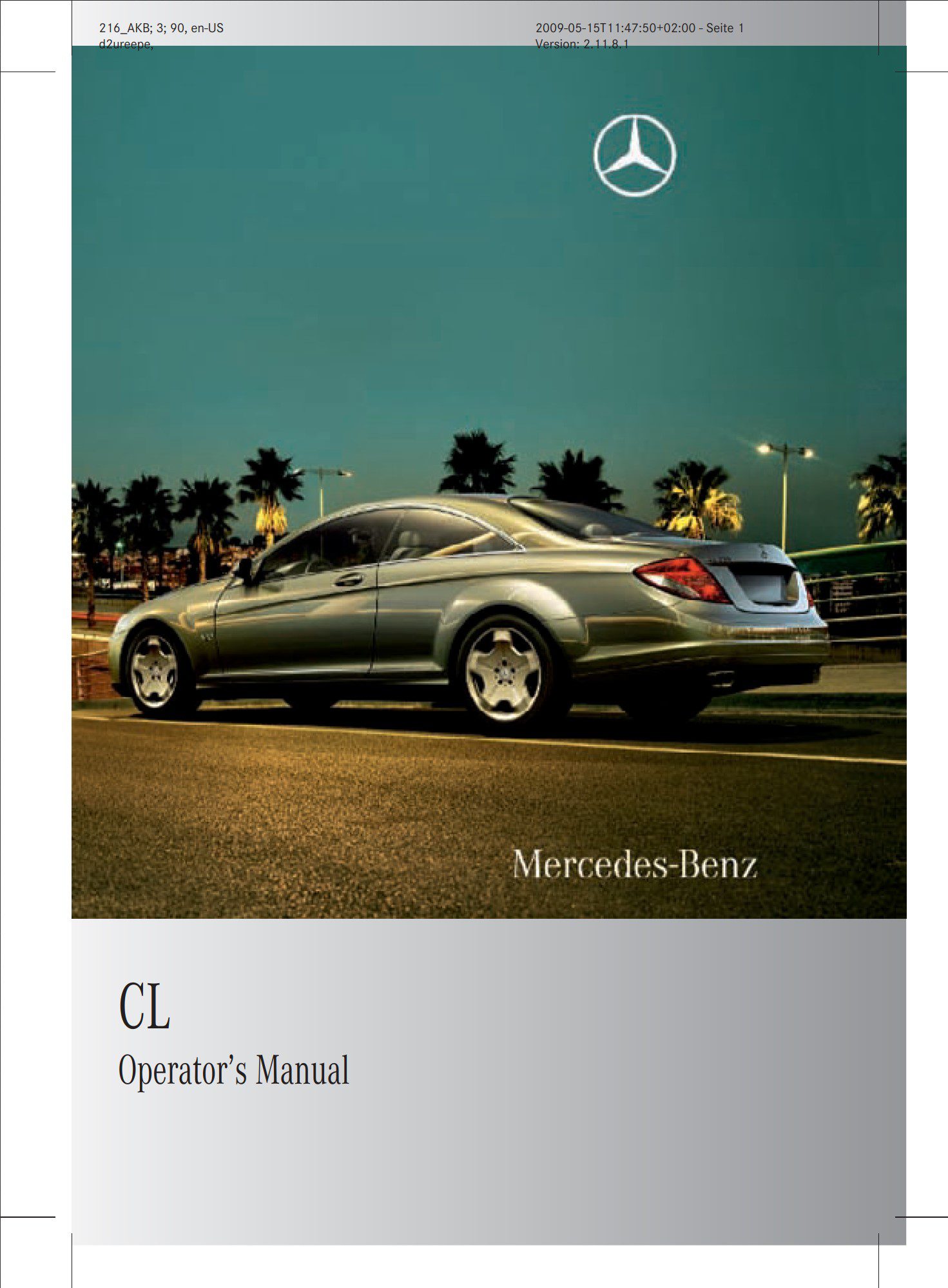 2010 mercedes benz cl class owner's manual