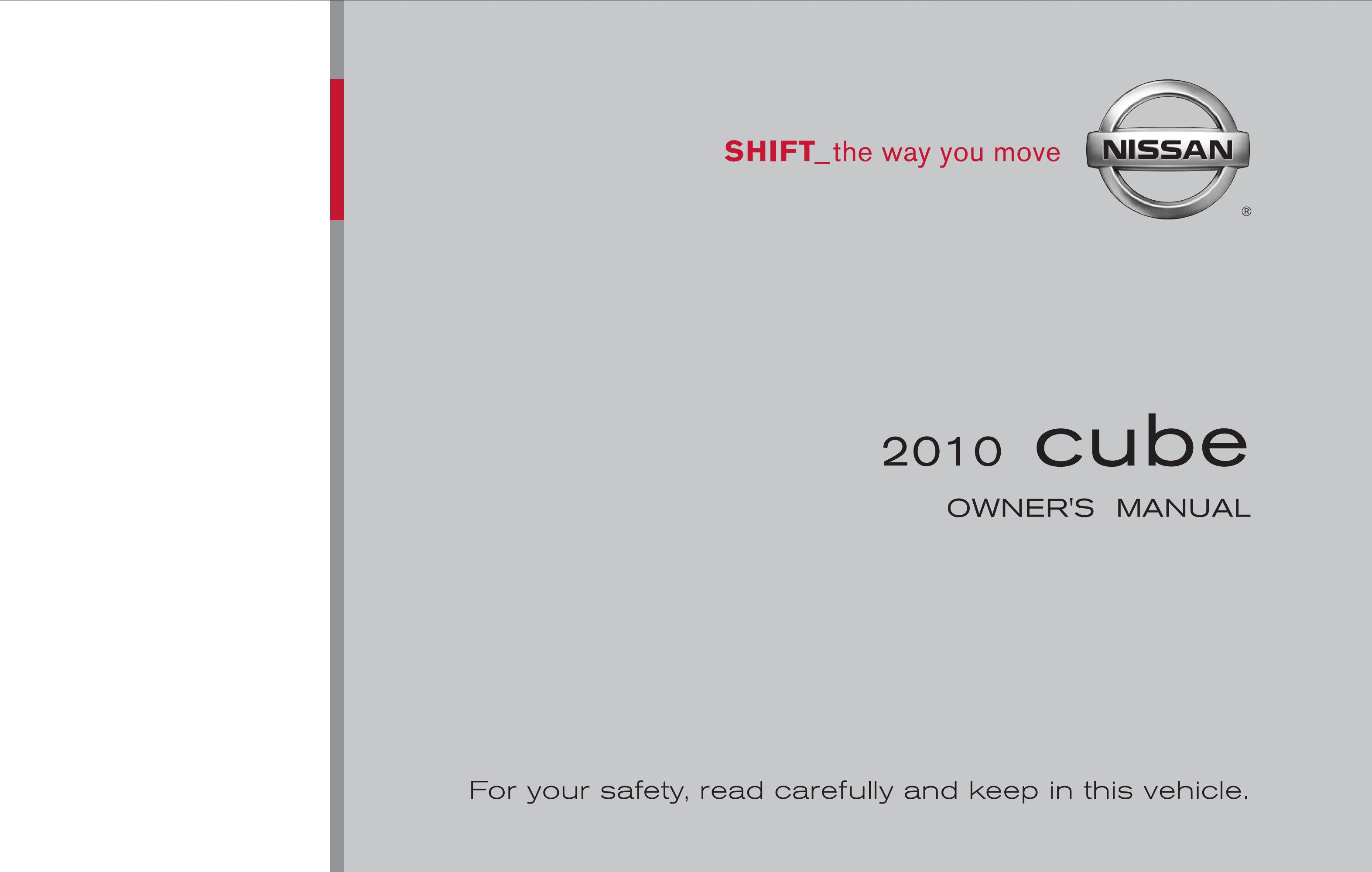 2010 nissan cube owner's manual