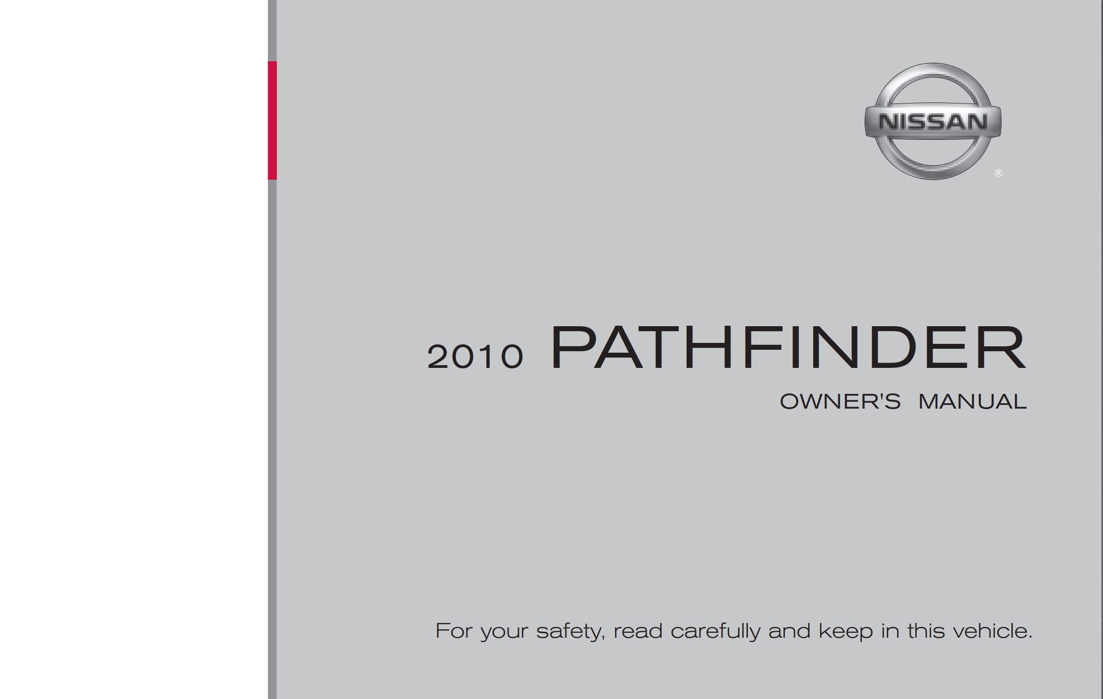 2010 nissan pathfinder owner's manual