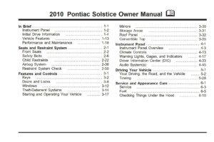 2010 pontiac solstice owner manual