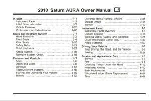 2010 saturn aura owner manual