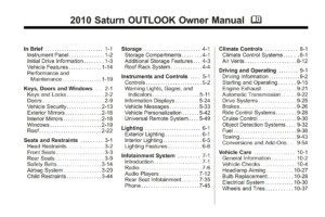 2010 saturn outlook owner manual