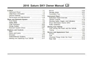 2010 saturn sky owner manual