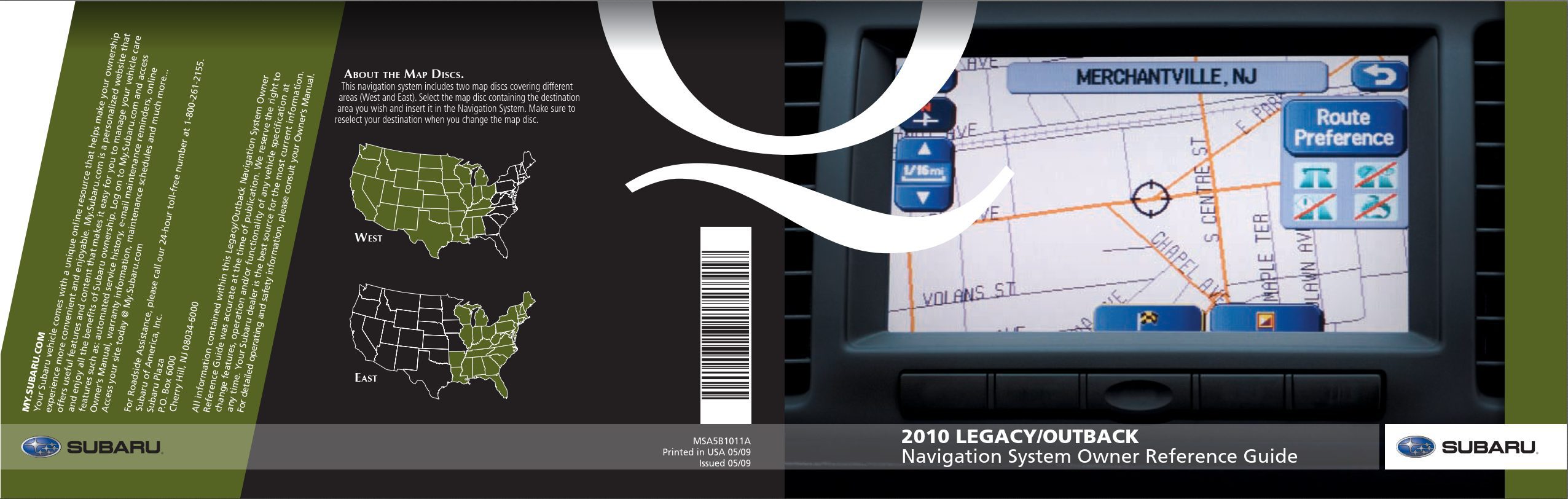 2010 subaru legacy and outback navigation system owner's manual