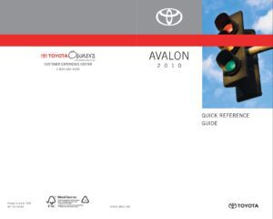 2010 toyota avalon owner's manual