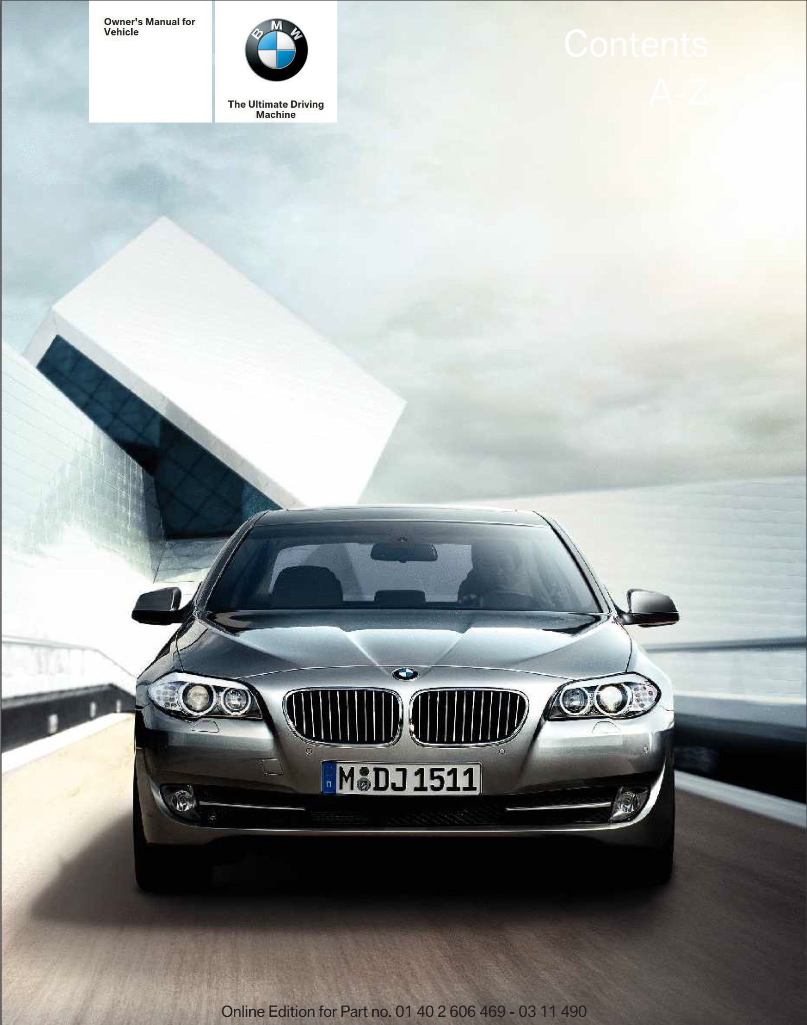 2011 bmw 5 series owner's manual