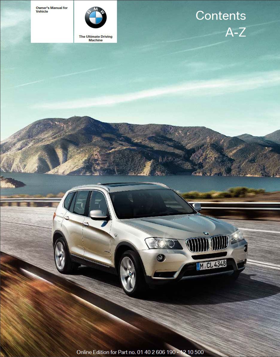 2011 bmw x3 owner's manual