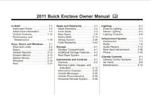 2011 buick enclave owner's manual