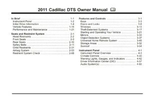 2011 cadillac dts owner's manual