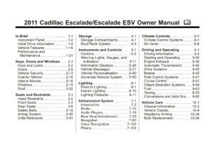 2011 cadillac escalade esv owner's manual