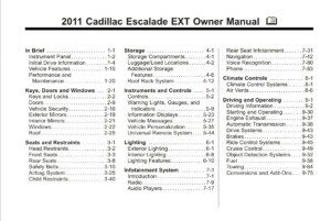 2011 cadillac escalade ext owner's manual