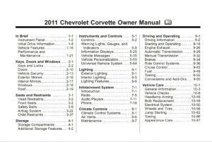 2011 chevrolet corvette owner's manual