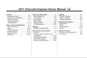 2011 chevrolet express owner's manual