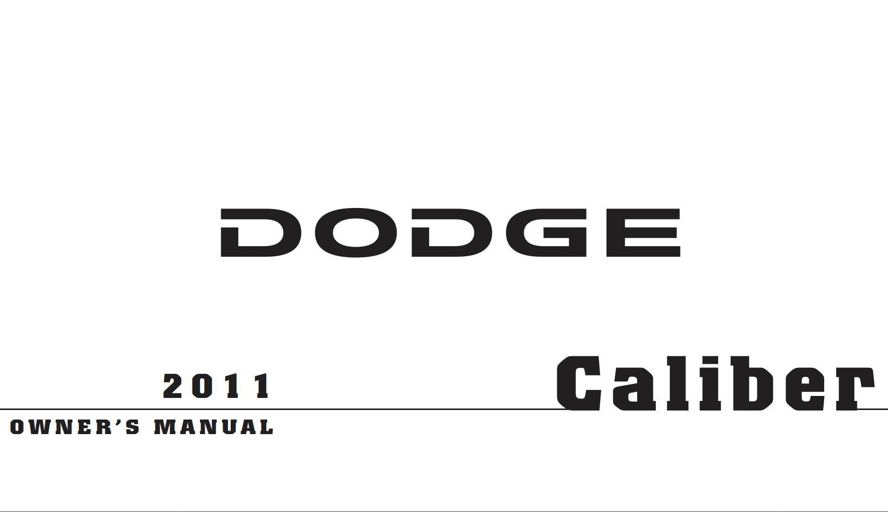 2011 dodge caliber owner manual