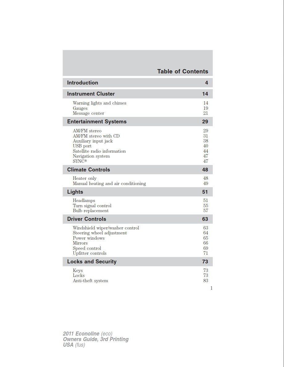 2011 ford e450 owner's manual