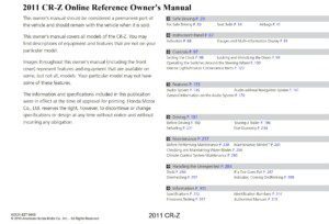 2011 honda cr z owner's manual