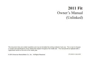 2011 honda fit owner's manual