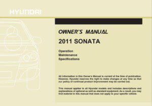 2011 hyundai sonata owner's manual