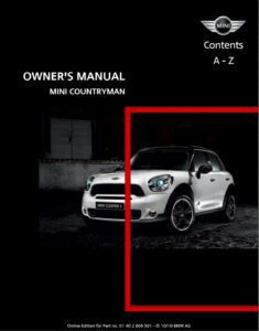 2011 mini countryman owner's manual