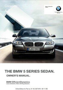 2012 bmw 5 series owner's manual