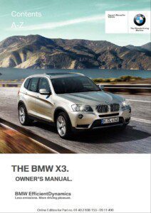 2012 bmw x3 owner's manual