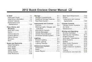 2012 buick enclave owner's manual