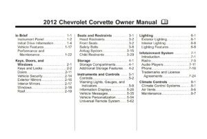 2012 chevrolet corvette owner's manual