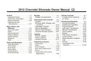 2012 chevrolet silverado owner's manual