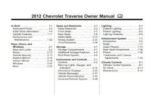 2012 chevrolet traverse owner's manual