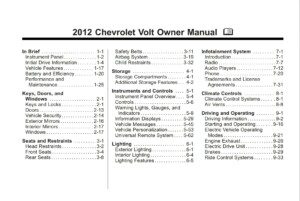 2012 chevrolet volt owner's manual