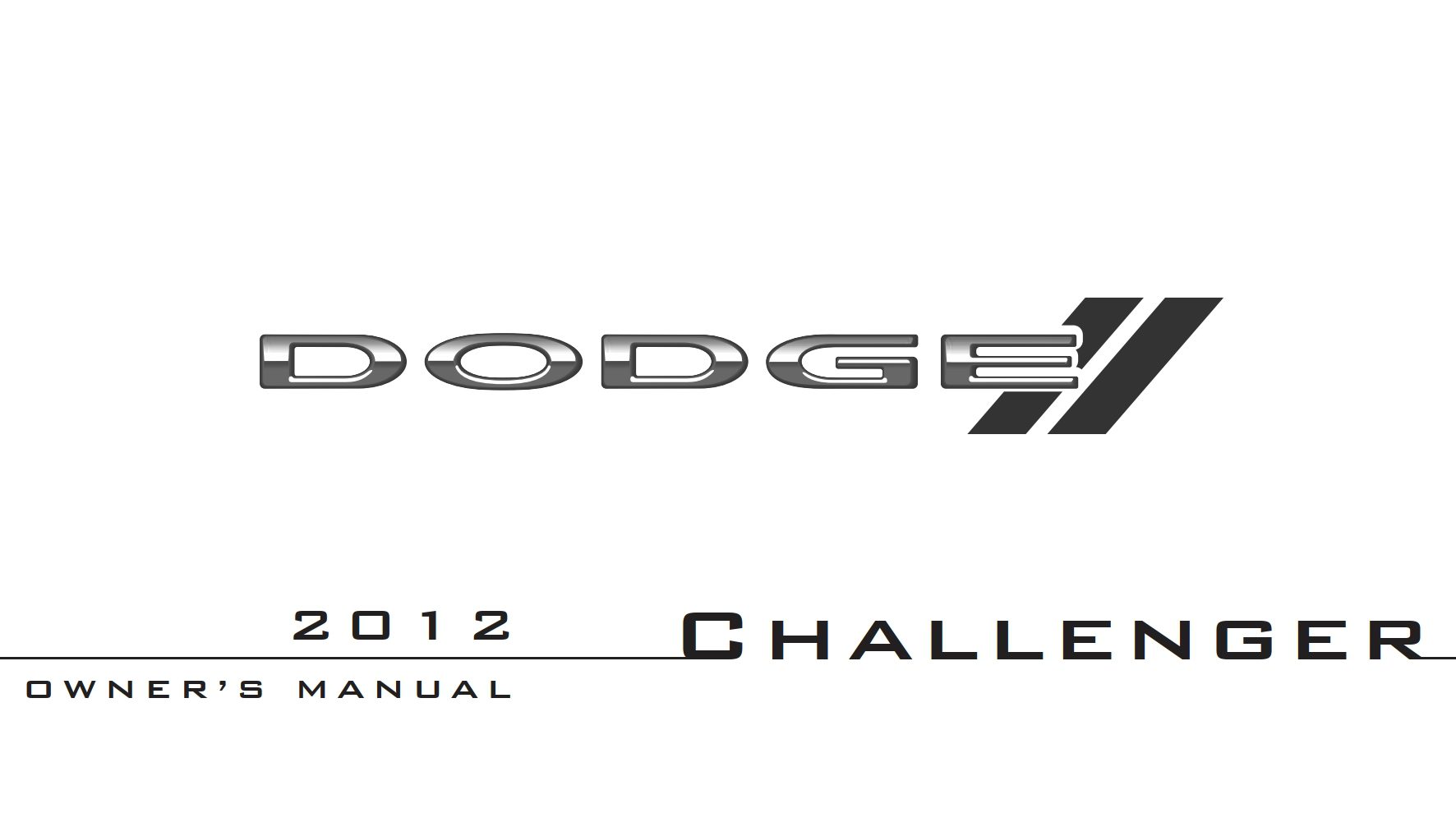 2012 dodge challenger owner manual