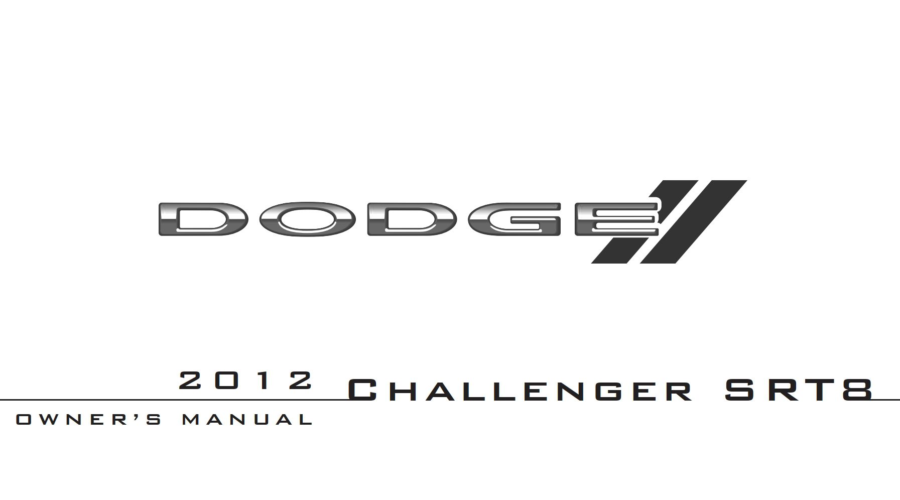 2012 dodge challenger srt8 owner manual