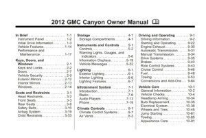 2012 gmc canyon owner's manual