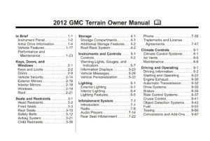 2012 gmc terrain owner's manual