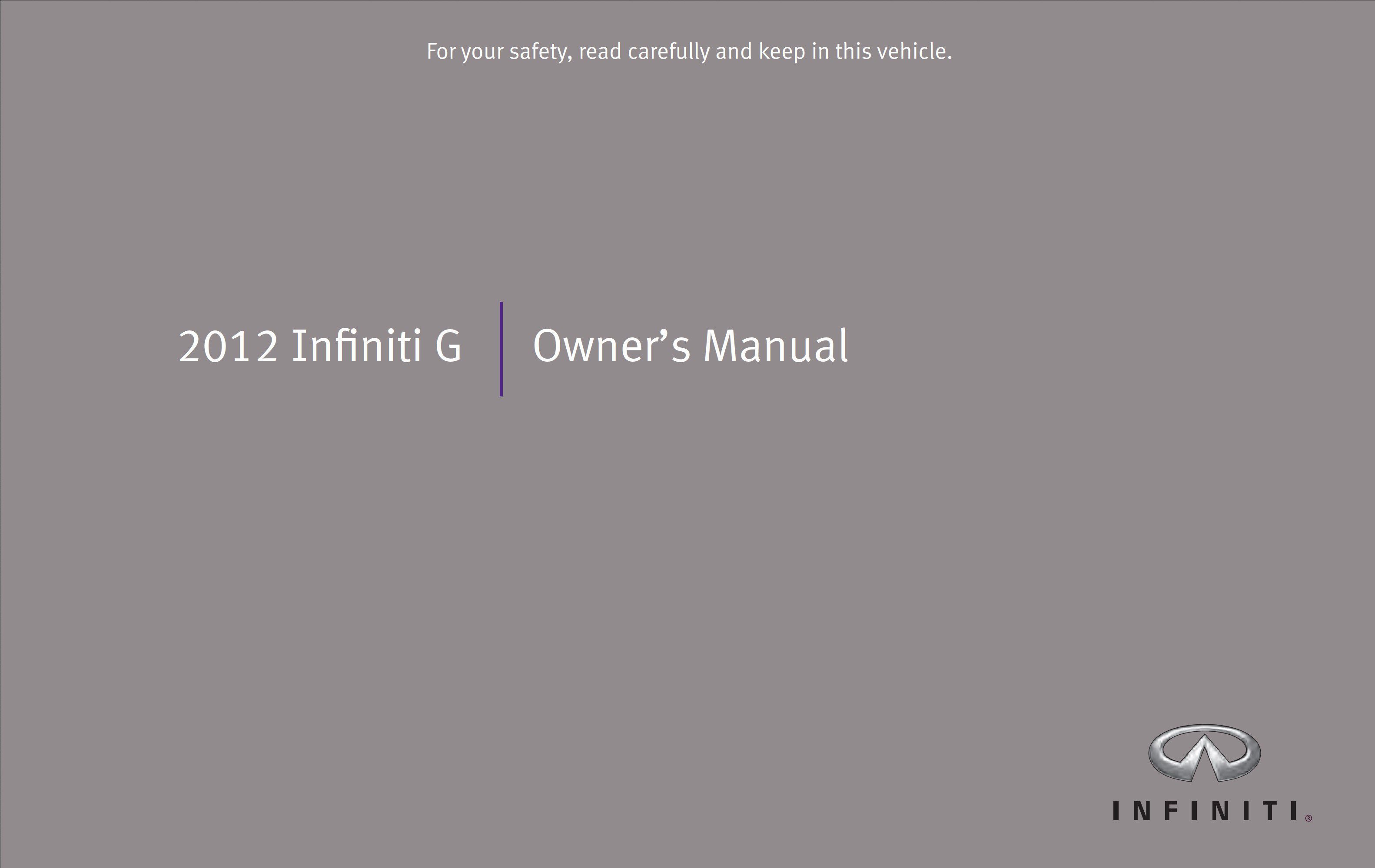 2012 infiniti g37 owner's manual