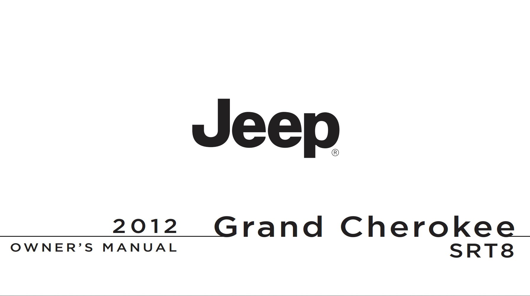 2012 jeep grand cherokee srt8 owner manual