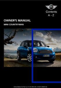 2012 mini countryman owner's manual