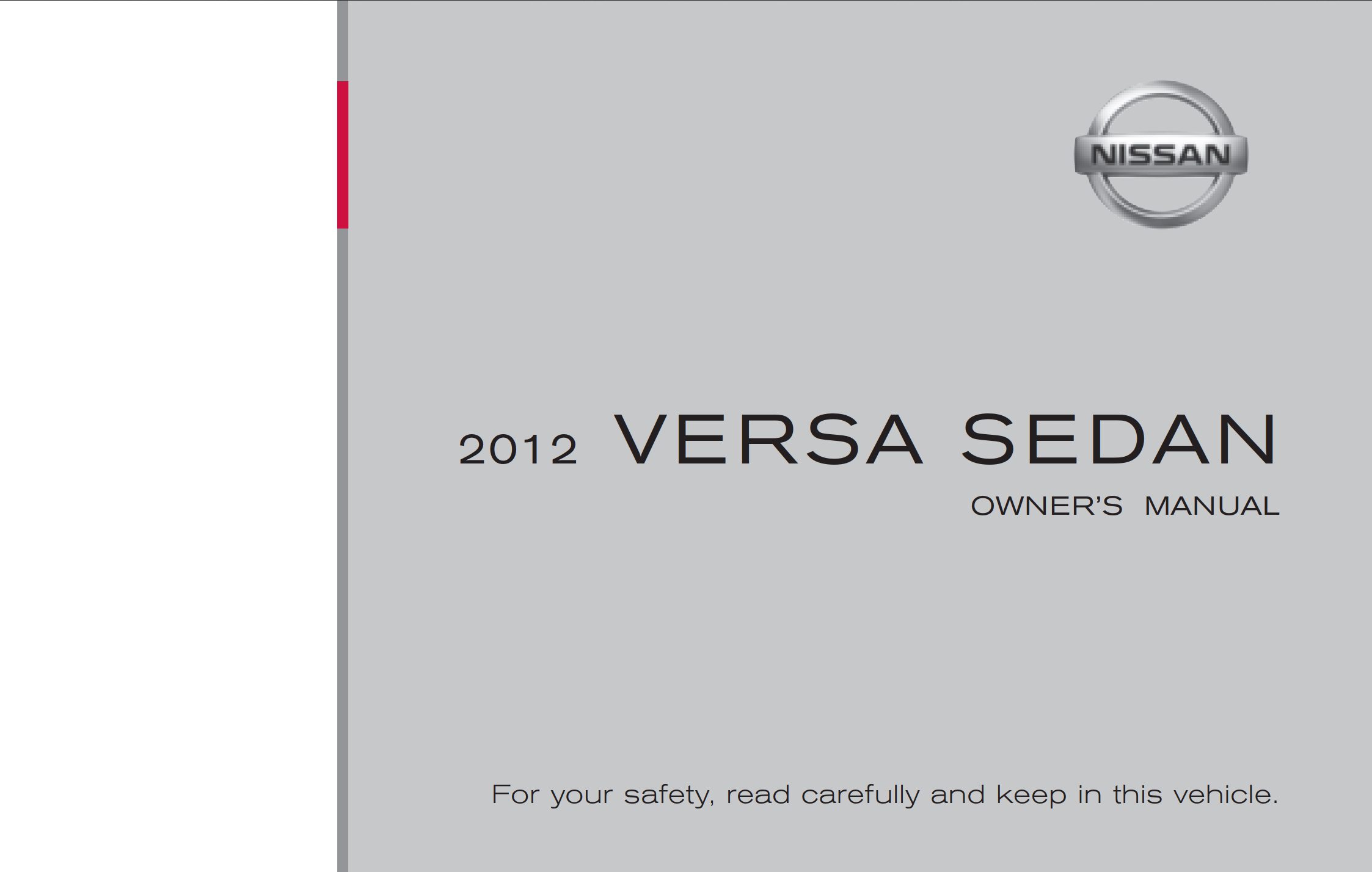 2012 nissan versa sedan owner's manual