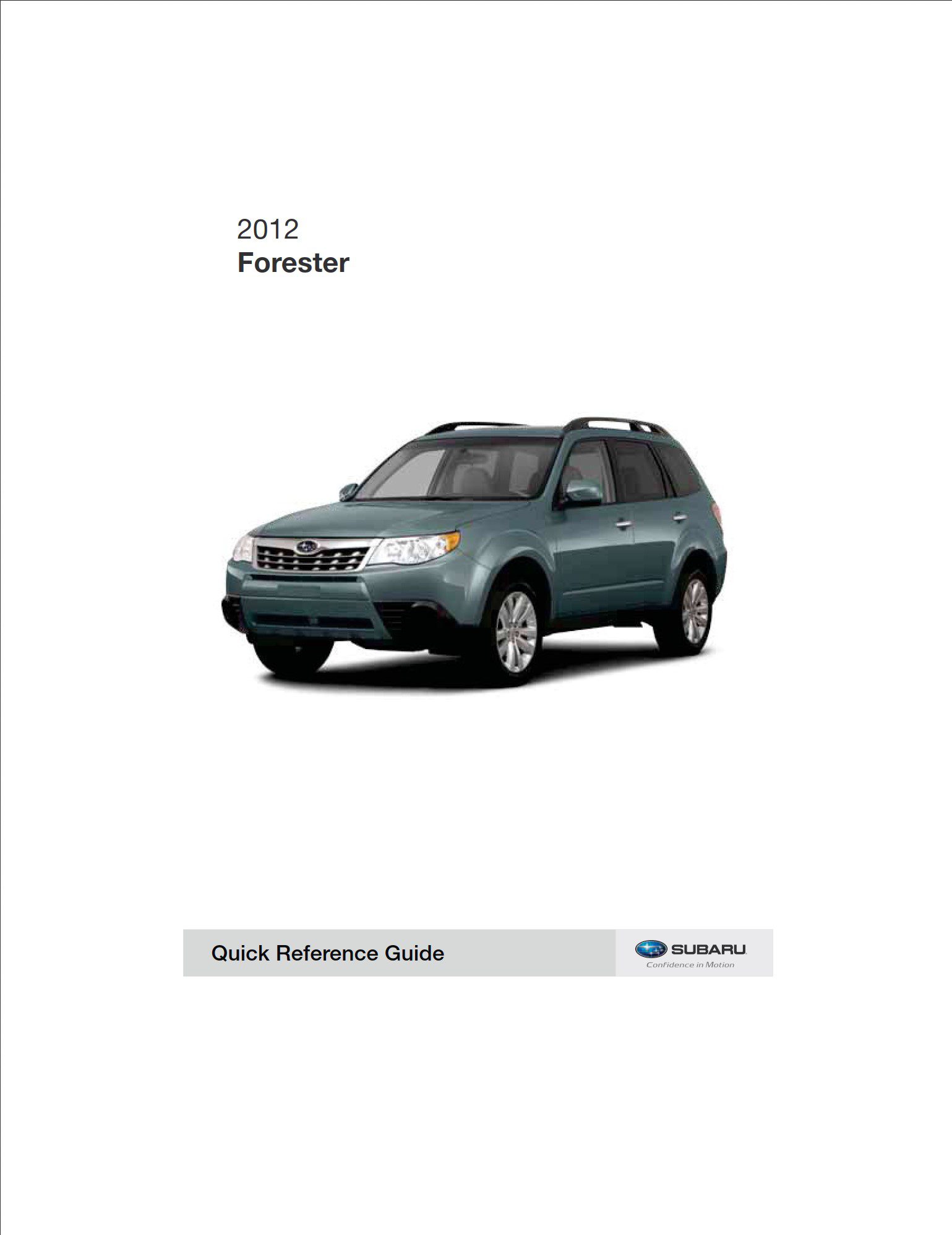 2012 subaru forester owner's manual