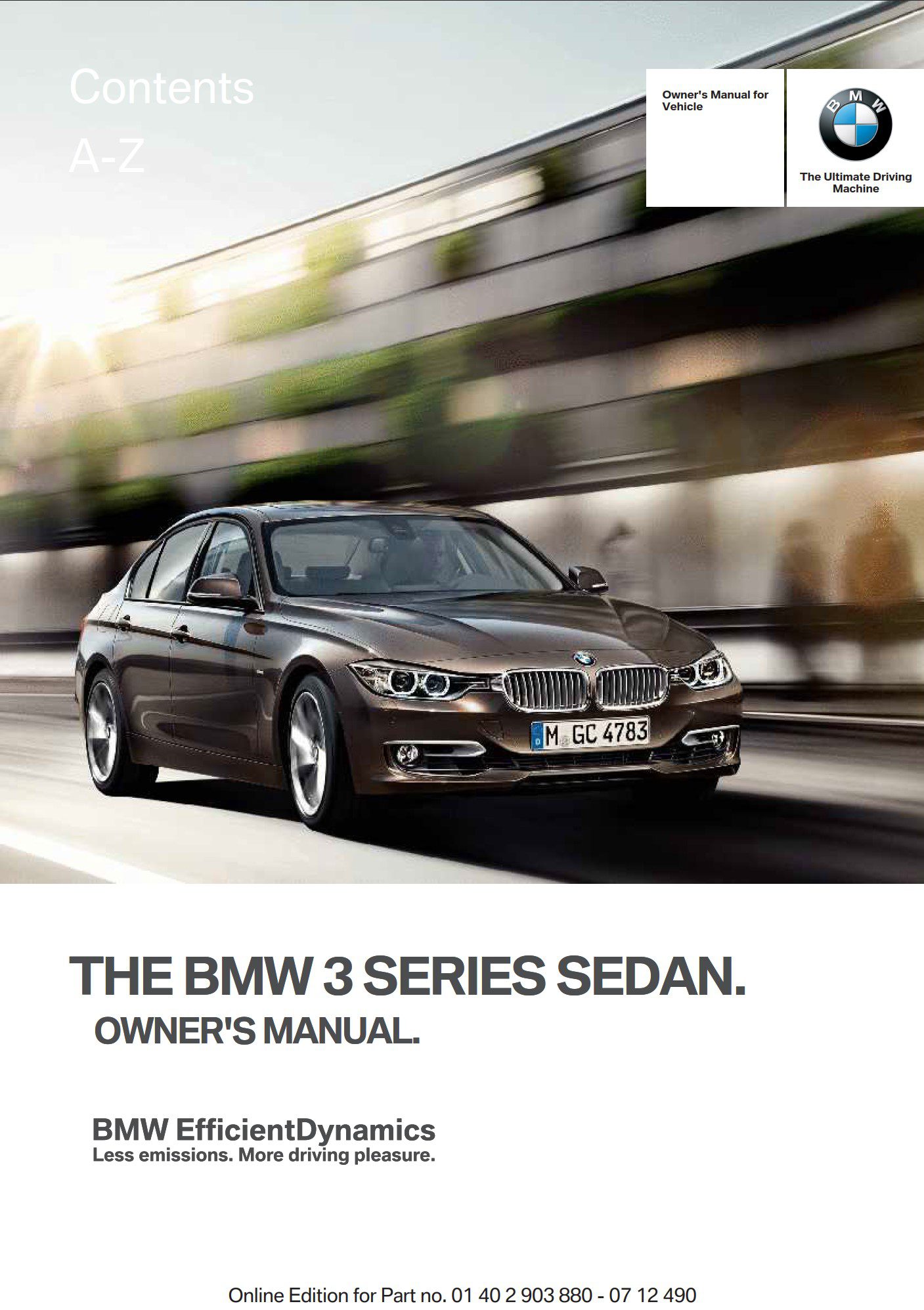 2013 bmw 3 series owner's manual