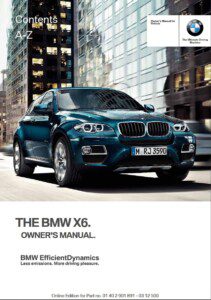 2013 bmw x6 owner's manual