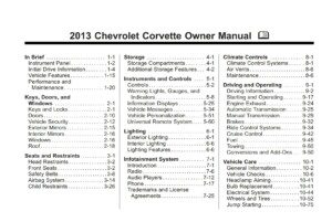 2013 chevrolet corvette owner's manual